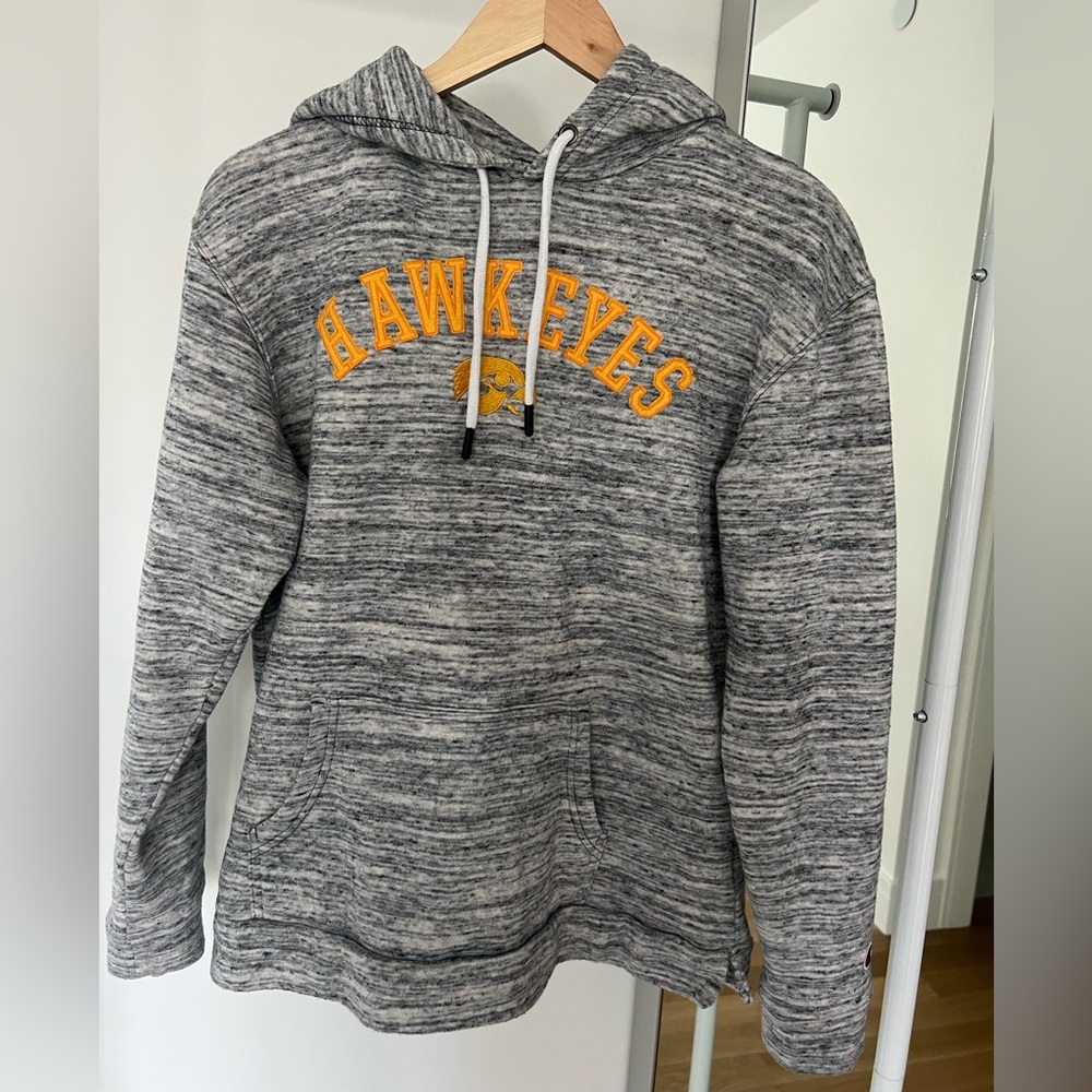 Champion Gray and Gold Iowa Hawkeyes Hoodie